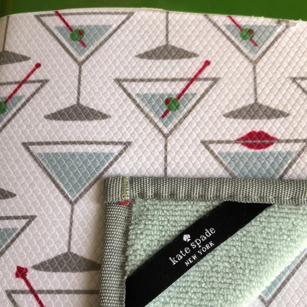 Kate Spade MARTINI Glasses Drying Mats